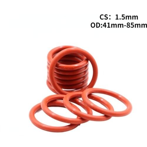 10pcs Red VMQ Silicone O Ring Gasket CS 1.5mm OD 40mm ~ 85mm Food Grade Silicon O Ring Gasket Rubber o-ring Rubber Washers Seal
