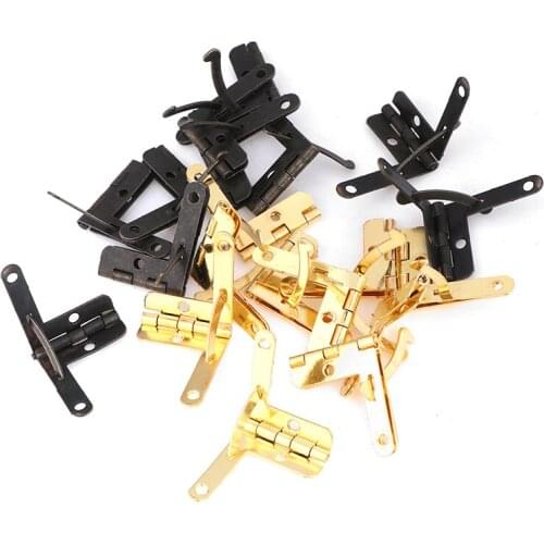10pcs New 90 Degree 22*28MM Angle Wooden Box Supports Hinge For Wooden Jewelry Wine Case