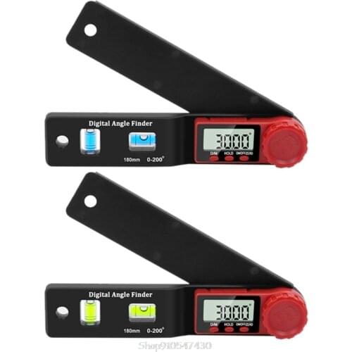 2 in 1 Digital Angle Finder Inclinometer Spirit-Level Angle Ruler Electronic Goniometer Protractor Angle Measuring Tool D15 20