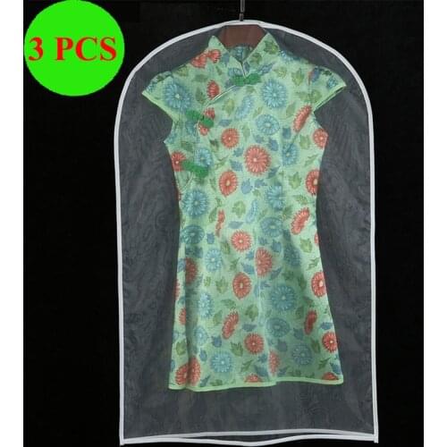 3 PCS Wholesale Hanging Garment Bag Jacket Suit Cover Short Dress Children Girl Dress Bags Dust Cover for Closet Clothes Storage