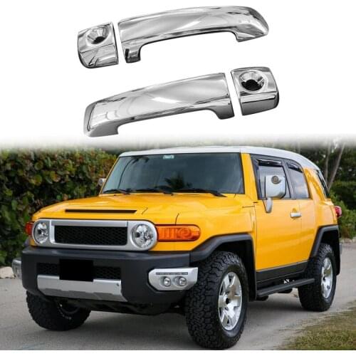 4PCS Chrome Car Exterior Door Handle Cover Trim with Key Hole for Toyota FJ Cruiser 2007-2021 Car Accessories
