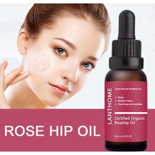 10ml Pure Organic Rosehip Oil Antioxidant Improve Skin Stretch Whitening Nourishing Essential Remove Oil Skin Anti L2R3