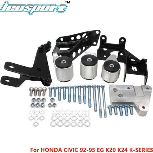 Leosport-70A K-series ENGINE MOUNTS For HONDA CIVIC 92-95 EG K20 K24 K-SERIES EG MOTOR SWAP KIT