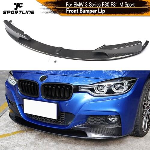 For BMW 3 Series F30 F31 M Sport 2013 - 2017 Car Front Bumper Lip Spoiler Winglets Splitters Carbon Fiber / FRP Black