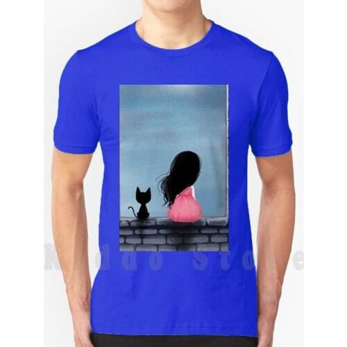 How Pretty My Kitty T Shirt Diy Big Size 100% Cotton Cats Girls Landscapes Childish Beautiful Tenderness Tender Cut Baby Moon