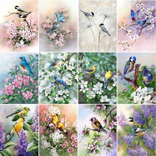 HUACAN 5D DIY Full Square Diamond Painting Bird Art Rhinestone Diamond Embroidery Animal Mosaic Cross Stitch Handmade Gift
