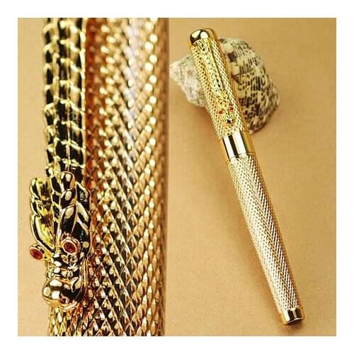 Jinhao 1200 Noblest Silver Dragon Carver M NIB Fountain Pen Stationery School&Office Writing Pen