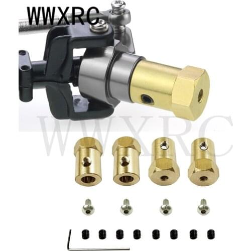4pcs WPL D12 Model Truck Brass Adapter 5mm to 12mm Wheel Shaft Connector Metal Combiner Transmission Coupler for DIY RC Car