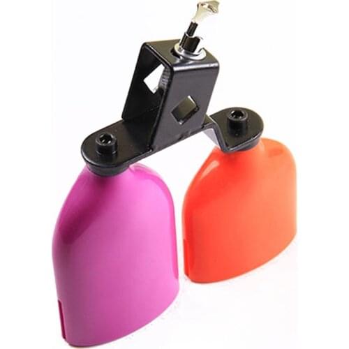 MoonEmbassy Double Sambago Bell Percussion Jam Block Latin Music Cowbell Knocker Drum Accessories