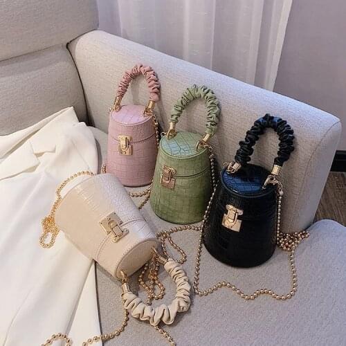 Small bucket bag 2020 new fashion Korean minority stone pattern versatile girl chain portable One Shoulder Messenger Bag