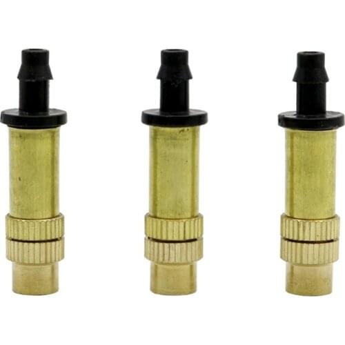 Copper 4mm Barb Mist nozzle Garden irrigation Adjustable Atomization nozzle Greenhouse humidifying Watering Sprayer 30 Pcs