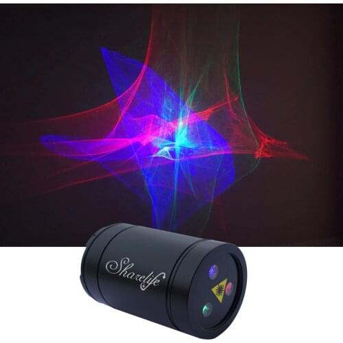 Sharelife Mini Portable RGB Aurora Effect Laser USB Projector Light 1200MA Battery for Home Party DJ Outdoor Stage Lighting DP-A