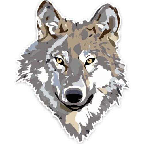 Dawasaru Personalized Animal Wolf Head Car Sticker Cover Scratch Decal Laptop Truck Motorcycle Auto Accessories PVC,17cm*14cm