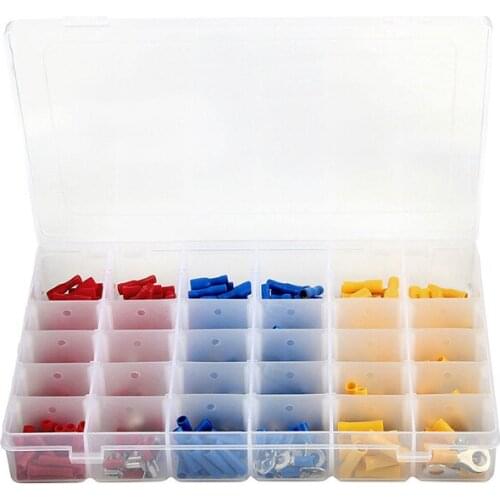 New 500 Pcs/Set Insulated Cable Connector Electrical Wire Assorted Crimp Spade Butt Ring Fork Set Ring Lugs Rolled Terminals Kit