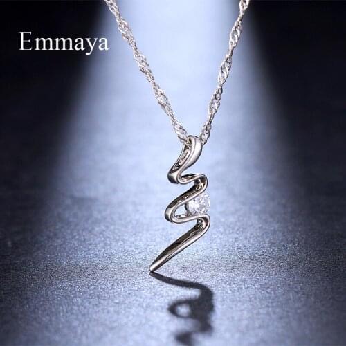 Emmaya New Arrival Fascinating Spiral Shape Necklace White Color Exquisite Jewelry For Women Elegant Choice In Dinner Dress-up