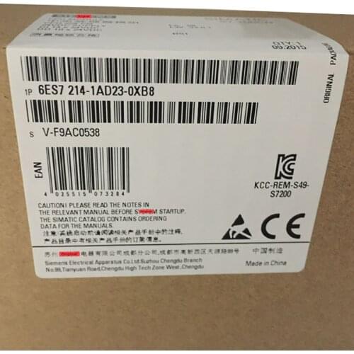 Brand New Original 6ES72141AD230XB8 S7-200CN 6ES7214-1AD23-0XB8 CPU224 Compact Unit DC Power Supply 14 DI DC/10 DO DC