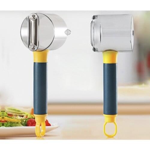 Peeler With Handle Roll Skin Tube Storage Box Apple Carrot Cucumber Stainless Steel Multi-Function Storage Type Peeling Knife