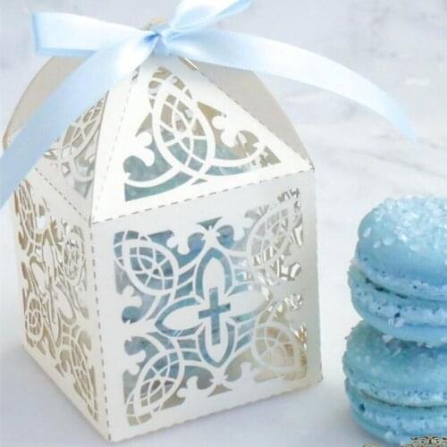First communion hot new cross laser cut wedding favor boxes