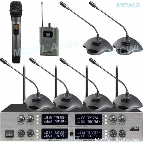 Pro 400 Channel CCS 900 Ultro Discussion Digital Wireless Microphone CCS-DL with 8 Cardioid Desktop Gooseneck Mic System