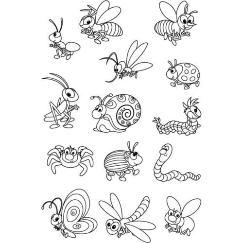Clear stamps insect butterfly stamps dragonfly scrapbooking stamps papercrafting