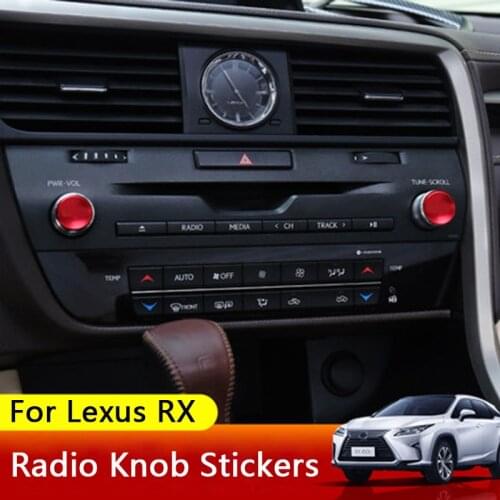 QHCP Alloy Car Center Console Multimedia Volume Button Knob Cover Radio Knob Decoration Stickers For Lexus RX300 450H 2016-2019