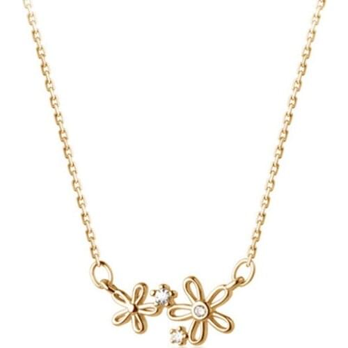 Real 925 Sterling Silver Zircon Hollow Flower Pendant Choker Necklace For Fashion Women Bohemian Fine Jewelry Accessories Gift