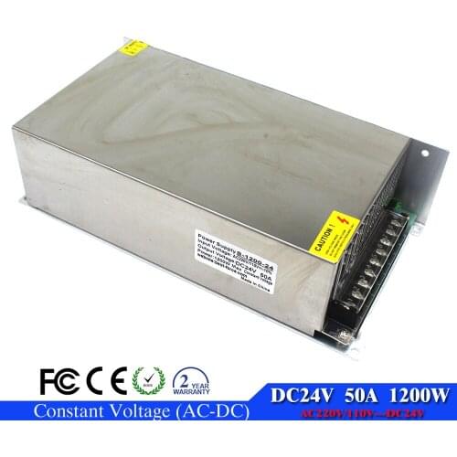 Regulated Switching Power Supply dc 24V 50A 1200W Led Lighting Driver Transformers 220V AC DC24V SMPS for Stepper CNC CCTV