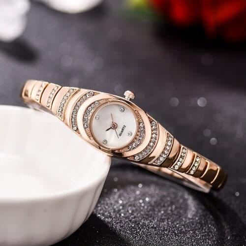 Luxury Women Diaomnd Braceket Watches With Bangle Elegant Ladies Silver Stainless Steel Dress Quartz Clock Womens Watches