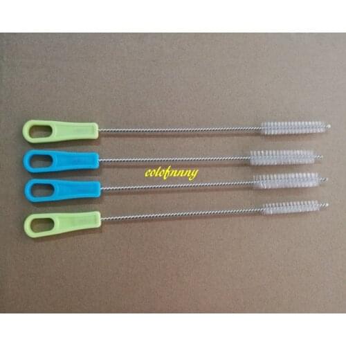 2000pcs/lot 25cm&26cm Household Bottle Tube Cleaning Brush Stainless steel straw brushes With handle Home Kitchen Clean Tool