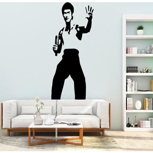 Fun Bruce Lee Wall Art Decal Decoration Fashion Sticker For Living Room Classroom Office Decoration Removable Mural