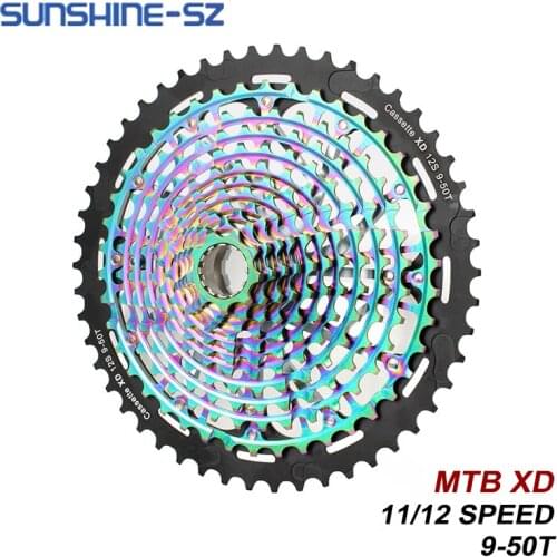 SUNSHINE-SZ MTB Mountain bike Cassette XD 11 Speed 12 Speed 9-50T Ultralight freewheel rainbow color For SRAM