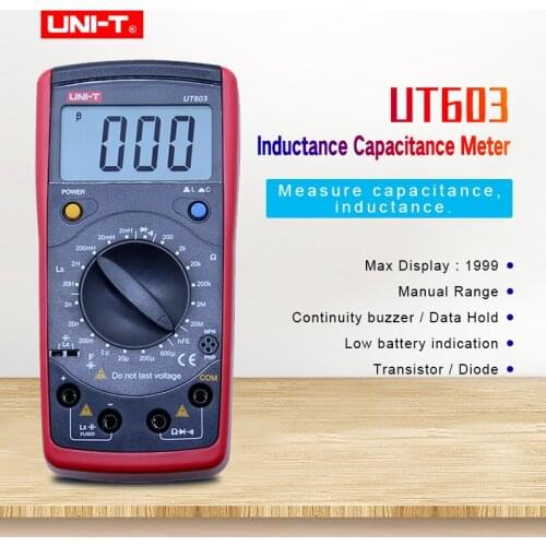 UNI-T UT603 Resistance Inductance Capacitance Tester 2000 count LCR Meter Ohmmeter Diode test/Transistor test Continuity buzzer