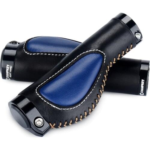 Bicycle Genuine Leather Grips Handlebar Retro Mountain Bike Folding Bike Fixed Gear Cowhide Handle Grips mtb grips