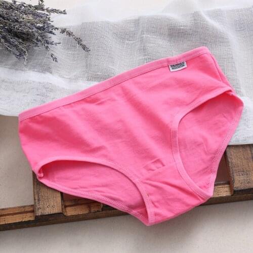 Women Cotton Underpant Briefs Lingerie Low Waist Underwear Solid Panties Knickers Wholesale