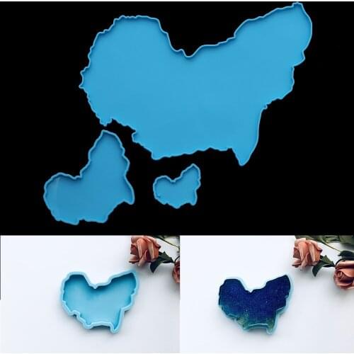 1 Pcs Africa Map Tray Pendant Silicone Mold UV Epoxy Resin Key Chain Charm Mould For DIY Craft Pendants Jewelry Making Tools