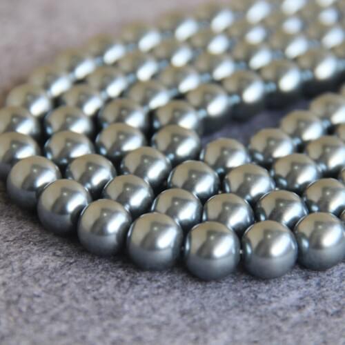 12mm Hot sale beautiful Grey Shell glass loose beads Women fashion jewelry making 15inch 2pc/lot Wholesale and retail