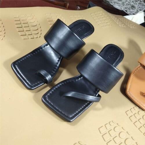 2021 New Design Square Toe Thin High Heel Slippers Summer Outdoor Slip On Dress Shoes Ladies Elegant Slides Sandal