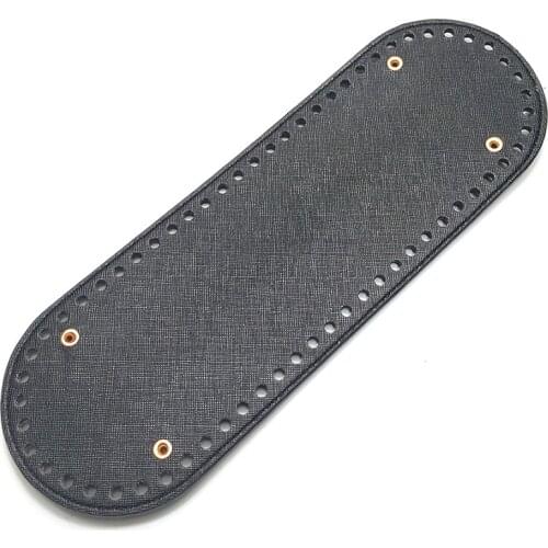 30*10cm Oval Long Bottom for Knitted Bag PU leather Handmade Bottom With 64 Holes DIY Crochet Cushion Pad Bag Accessories