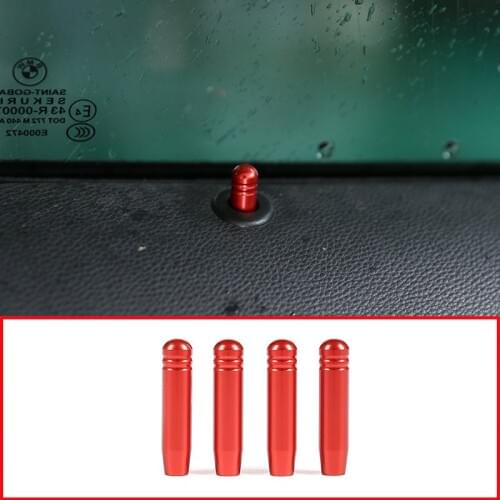 4pcs Red Chrome Silver Alloy Car Door Lock Pin Trim For BMW E90 E60 3 5 Series 2005-2013 Accessories