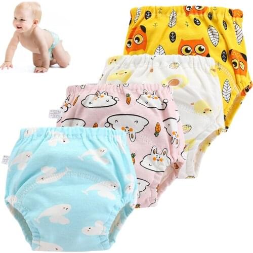 6 Layer Waterproof Reusable Baby Cotton Training Pants Infant Shorts Underwear Cloth Diaper Nappies Child Panties Nappy Changing