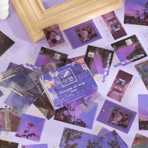 60Pcs/Box Vintage Island Flower Sunset PET Sticker Package DIY Diary Journal Decoration Label Sticker Album Scrapbooking