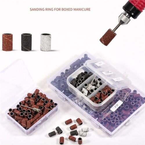 75/100pcs boxed nail polish ring foot care polished nail gel remover polisher nail polish ring with bearing nail drill bits set