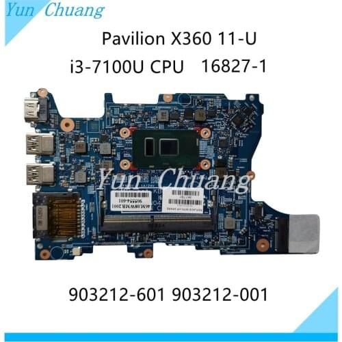 903212-601 903212-001 For HP Pavilion X360 11-U M1-U Laptop Motherboard 16827-1 With i3-7100U CPU DDR4 100% Tested Fast Ship
