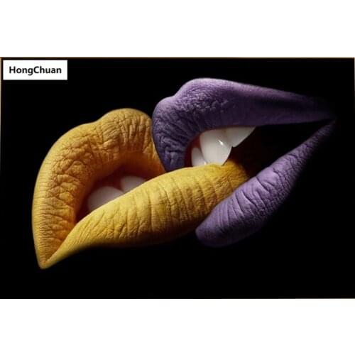 5D DIY full square/round diamond painting diamond embroidery beauty kiss diamond inlaid cross stitch home decoration gift