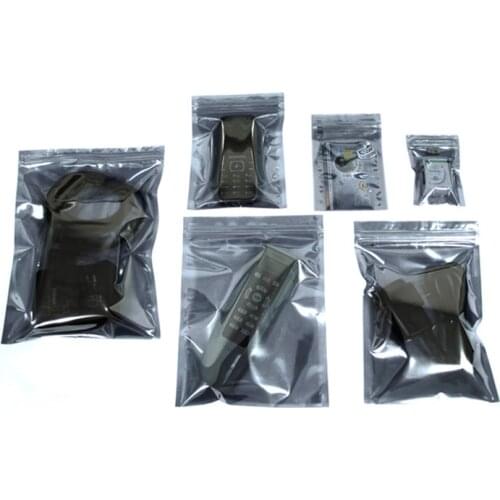 100Pcs Anti Static Shielding Ziplock Bag ESD Anti-Static Instrument Pack Pouches Waterproof Self Seal Antistatic Bag