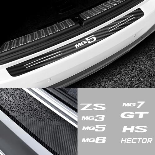 Car New Tail Trunk Carbon Fiber Bumper Protection Stickers For Morris Garages MG ZS GS 5 Gundam 350 Parts TF GT 6 Accessories