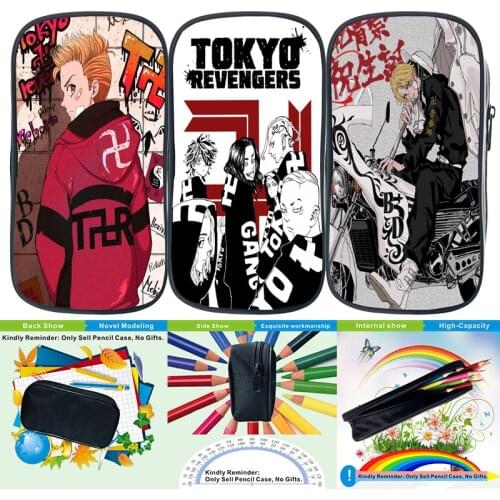 Tokyo Revengers Pencil Case Manjiro Ken Takemichi Children Student School Supplies Pen Bag Boys Girls Pouch Stationery Cases