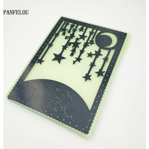 PANFELOU Easter The moon lights Embossing folders Plastic For Scrapbooking DIY Template Fondant Cake Photo Album Card Making