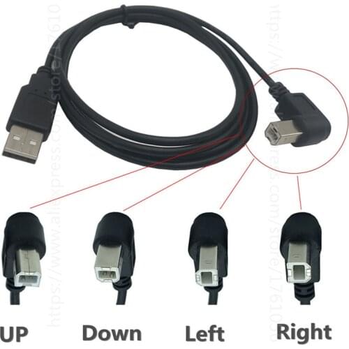 USB Cable High Speed 2.0 A To B Male 90 Degree Right Angle Cable for Canon Brother Samsung Hp Epson Printer Cord 5feet 1.5m