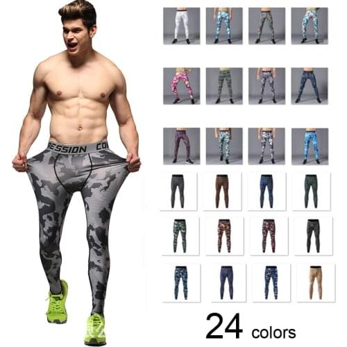Running Compression Pants Camouflage Men Leggings Tights Basketball Yoga Gym Training Fitness Sports Wear Jogging Soccer Trouser
